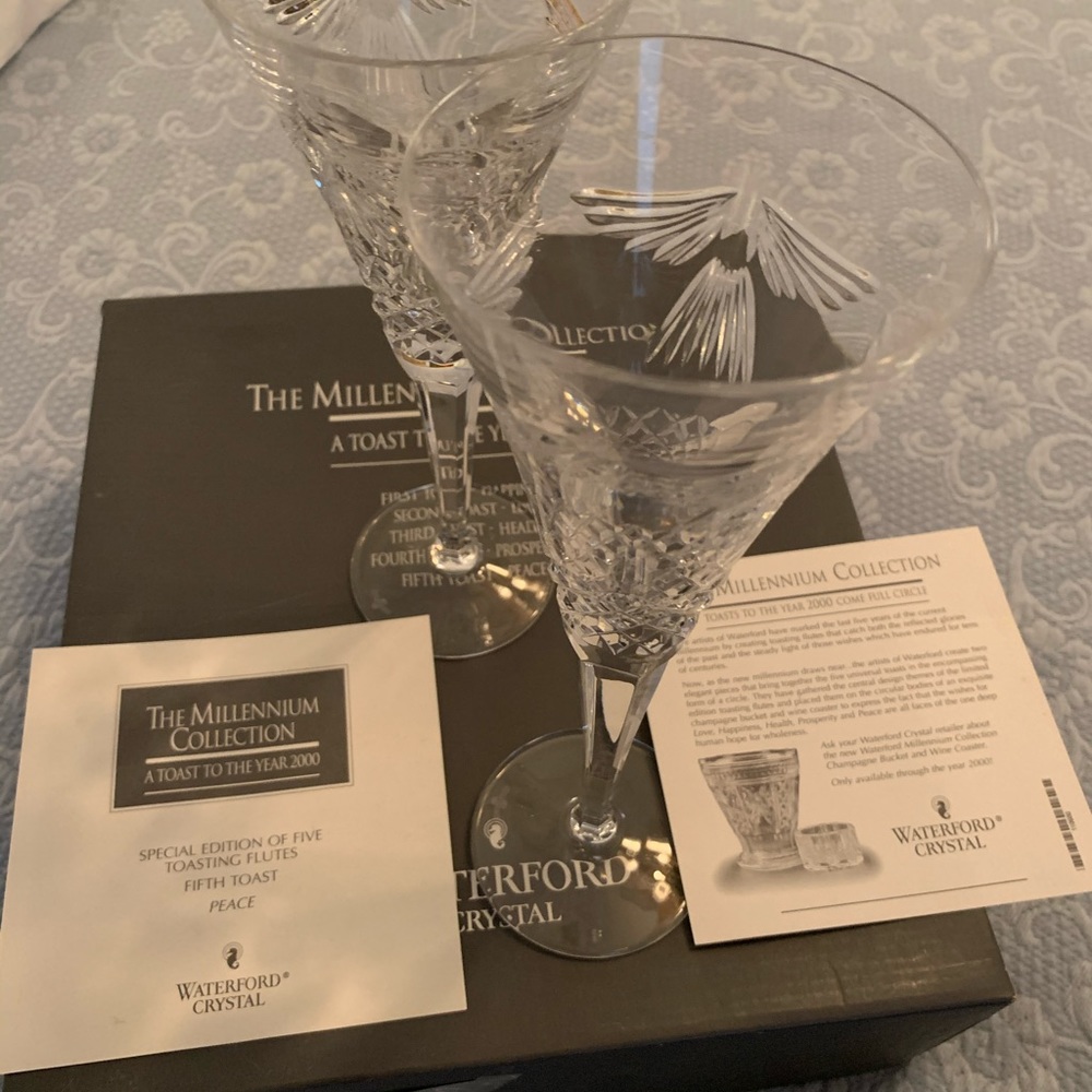 Vintage Waterford Millennium Toasting Flutes